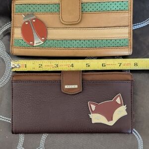Fossil Brown and Green Wallets with Animal Accents